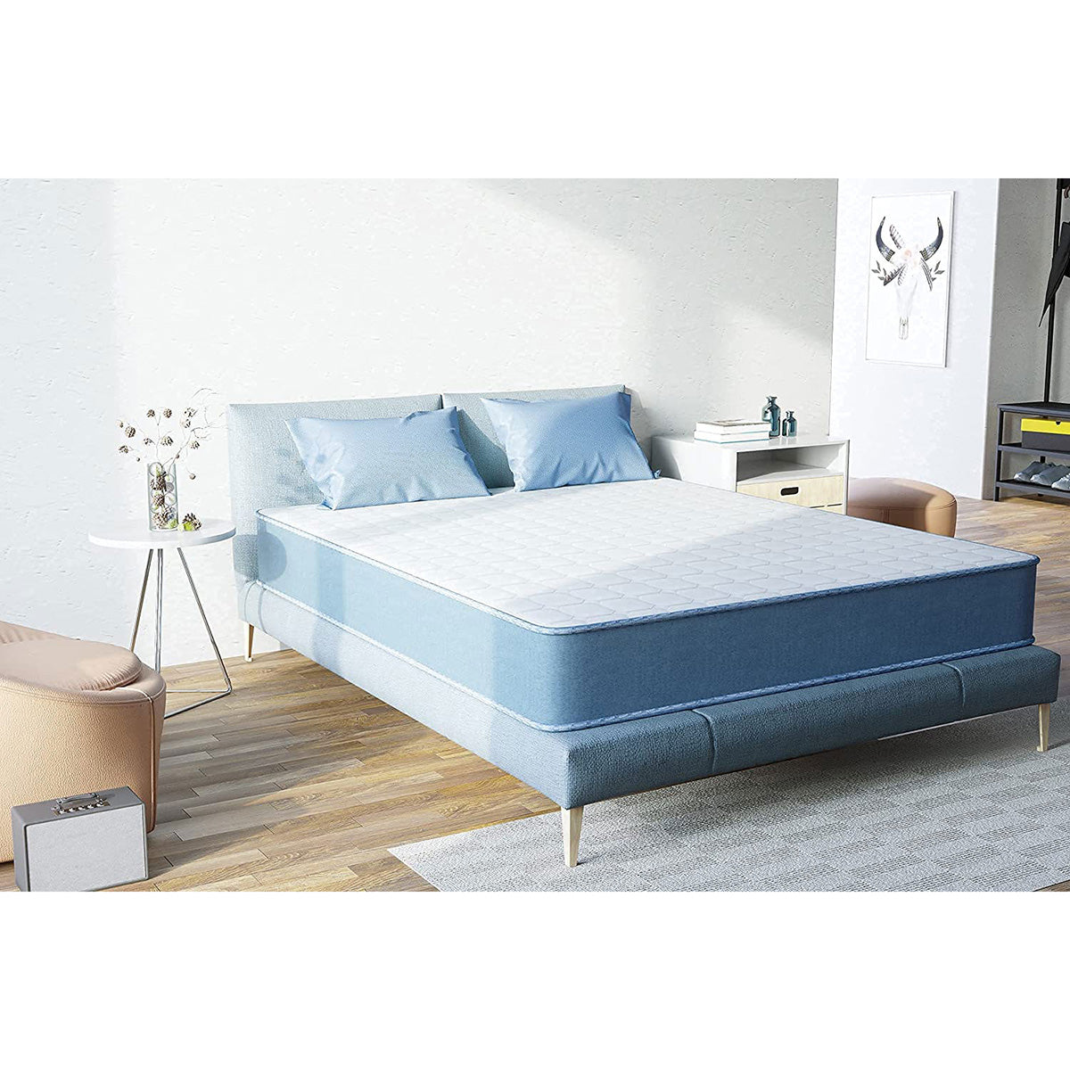 WOWTTRELAX Single Mattress, 8 Inch Pocket Sprung Memory Foam Mattress with Breathable Fabric, Medium Firm Feel - 9-Zone Orthopaedic Mattress