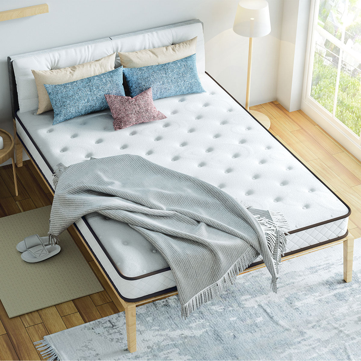 WOWTTRELAX Single Mattress 20CM with 3D Breathable Knitting Fabric, Medium Firm, Memory Foam, Pressure Relief