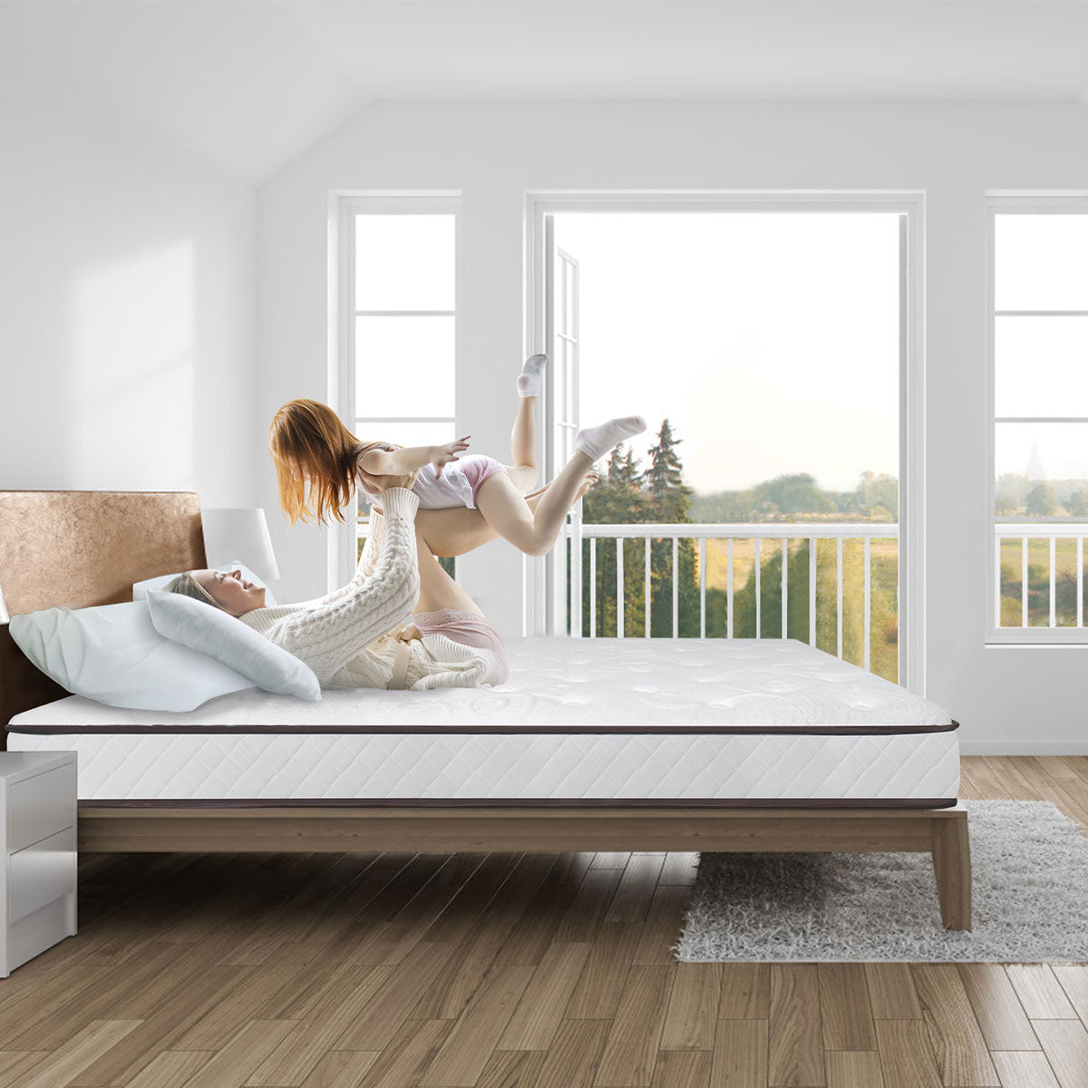 WOWTTRELAX Single Mattress 20CM with 3D Breathable Knitting Fabric, Medium Firm, Memory Foam, Pressure Relief
