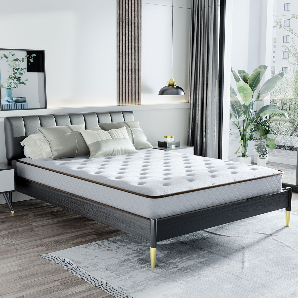 WOWTTRELAX Single Mattress 20CM with 3D Breathable Knitting Fabric, Medium Firm, Memory Foam, Pressure Relief