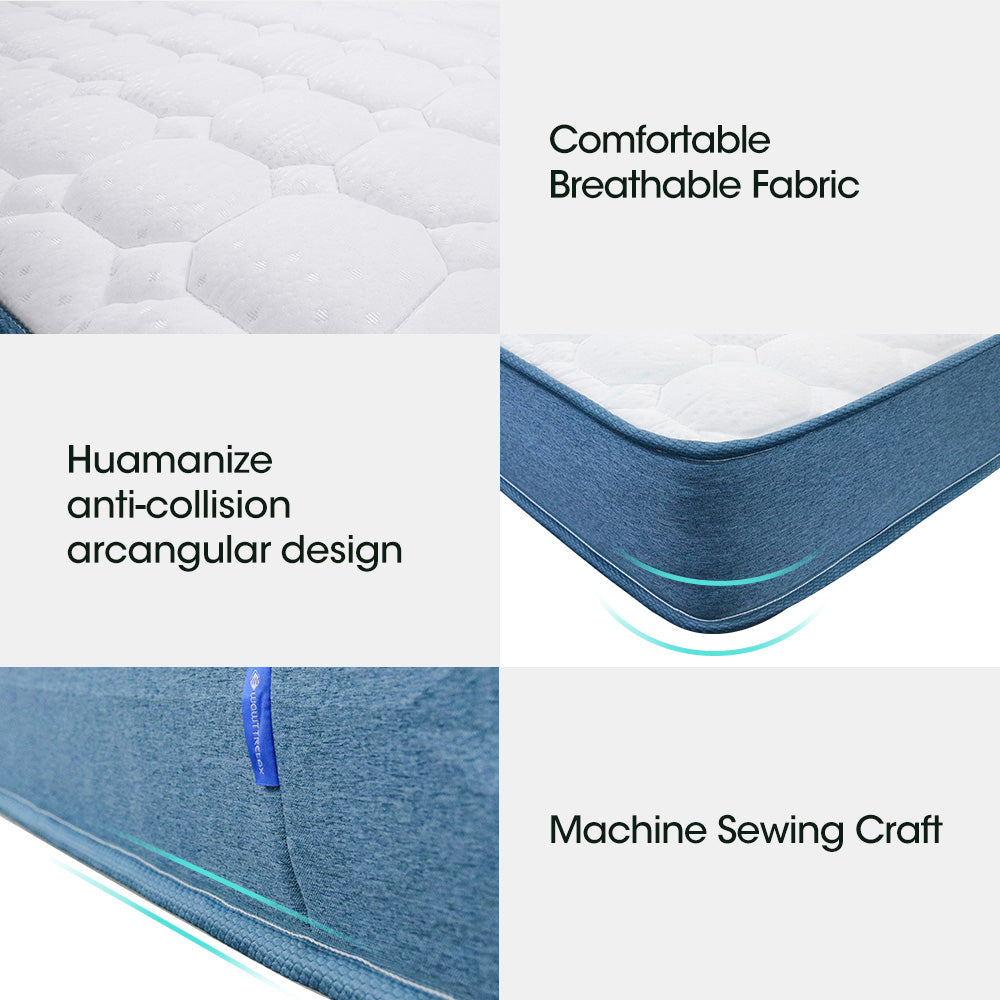 WOWTTRELAX Single Mattress, 8 Inch Pocket Sprung Memory Foam Mattress with Breathable Fabric, Medium Firm Feel - 9-Zone Orthopaedic Mattress
