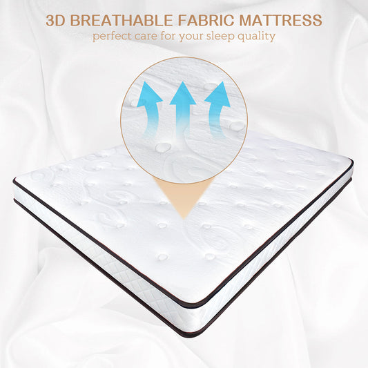 WOWTTRELAX Single Mattress 20CM with 3D Breathable Knitting Fabric, Medium Firm, Memory Foam, Pressure Relief