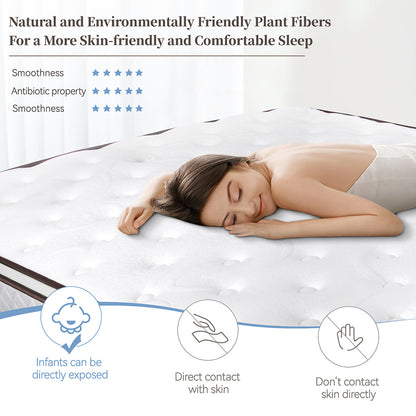 WOWTTRELAX Single Mattress  24CM Memory Foam Hybrid Mattress Pocket Sprung Mattress with Breathable Fabric